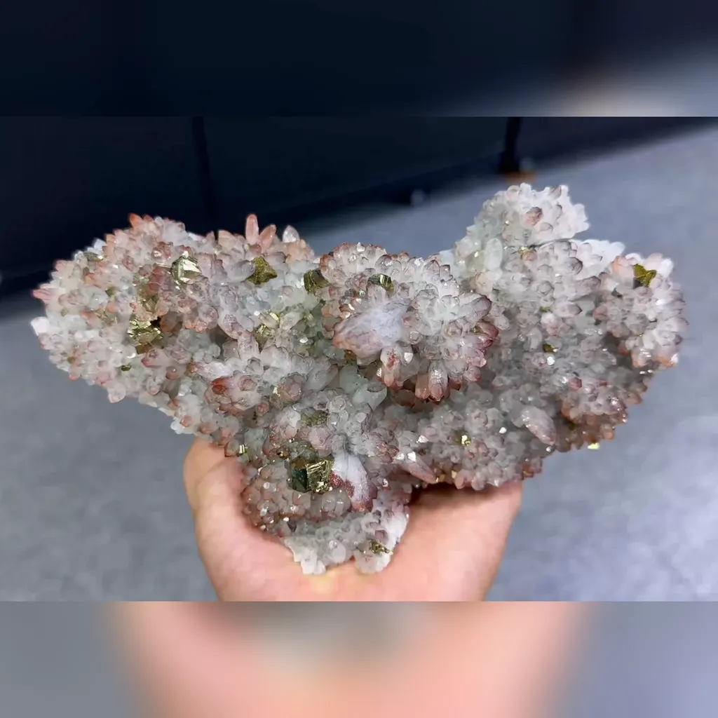 Natural Red Quartz and Pyrite Symbiosis from Jiangxi,China 185*95*65MM image