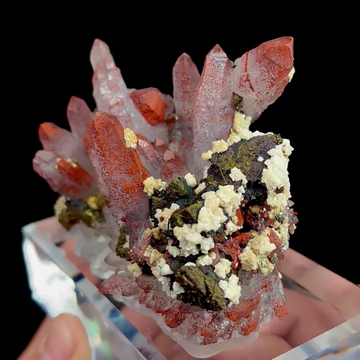 Natural Red Quartz, Chalcopyrite, Hematite, Limonite, Dolomite, Mineral Specimen:Jiangxi,China (95*70*40MM) - image 2