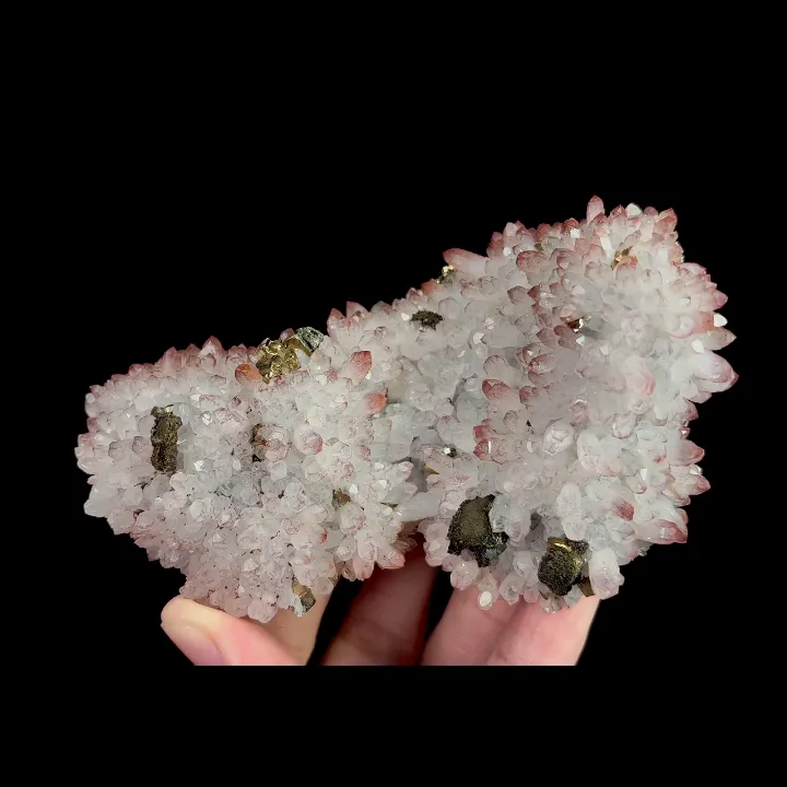 Natural Red Quartz Cluster and Pyrite, Mineral Specimen:Jiangxi,China (120*75*45MM) - image 6