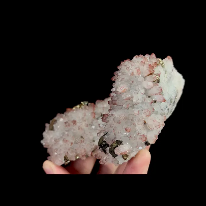 Natural Red Quartz Cluster and Pyrite, Mineral Specimen:Jiangxi,China (120*75*45MM) image