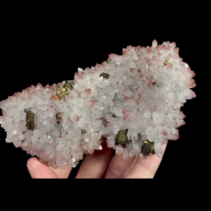 Natural Red Quartz Cluster and Pyrite, Mineral Specimen:Jiangxi,China (120*75*45MM) - image 4