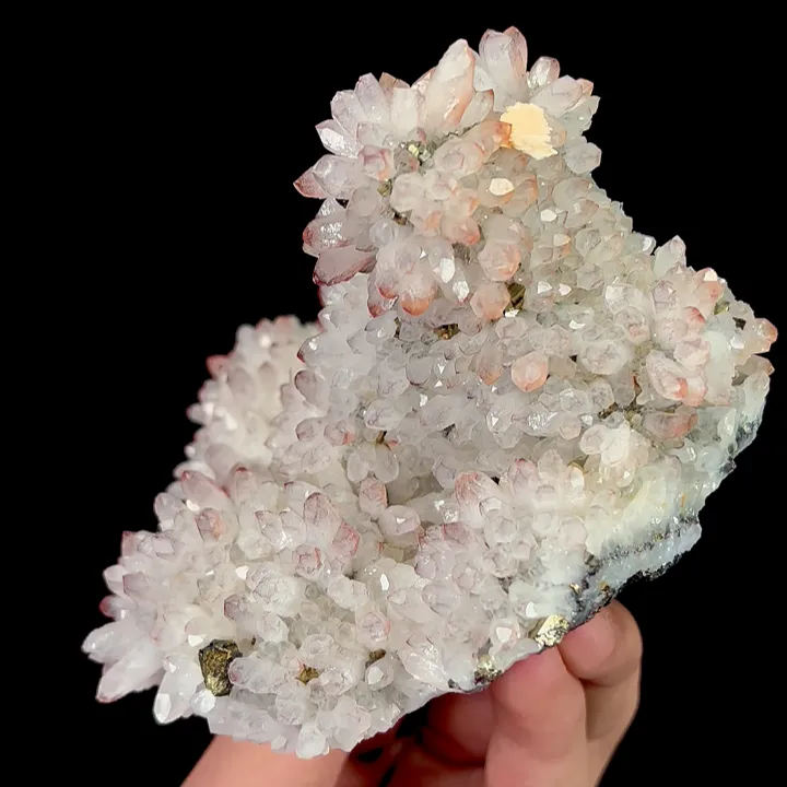 Natural Red Quartz Cluster with Pyrite, Mineral Specimen:Jiangxi,China (100*105*75MM) image