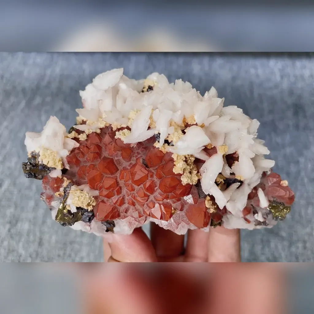 Natural Red Quartz Coexists with Calcite comes from Jiangxi,China 115*70*50MM - image 3