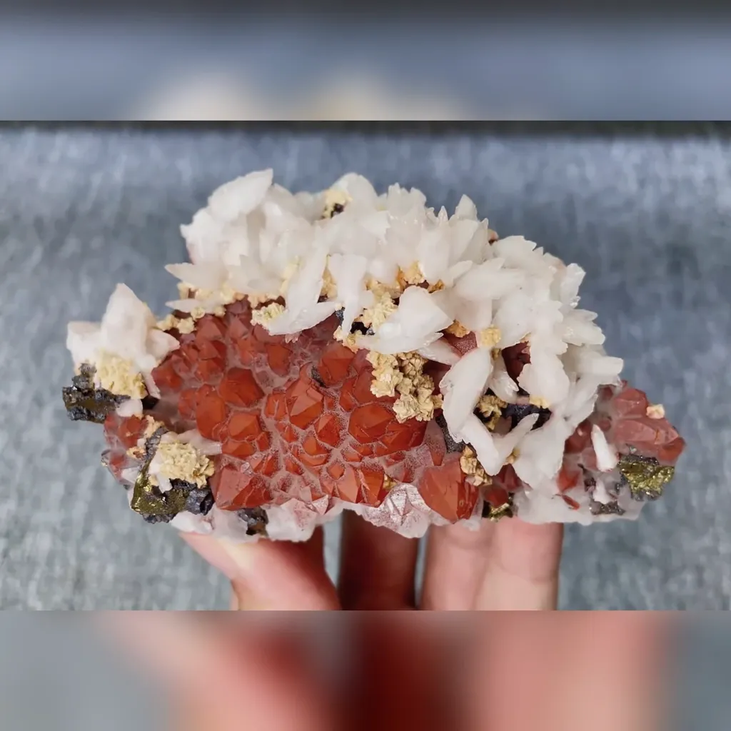 Natural Red Quartz Coexists with Calcite comes from Jiangxi,China 115*70*50MM - image 2