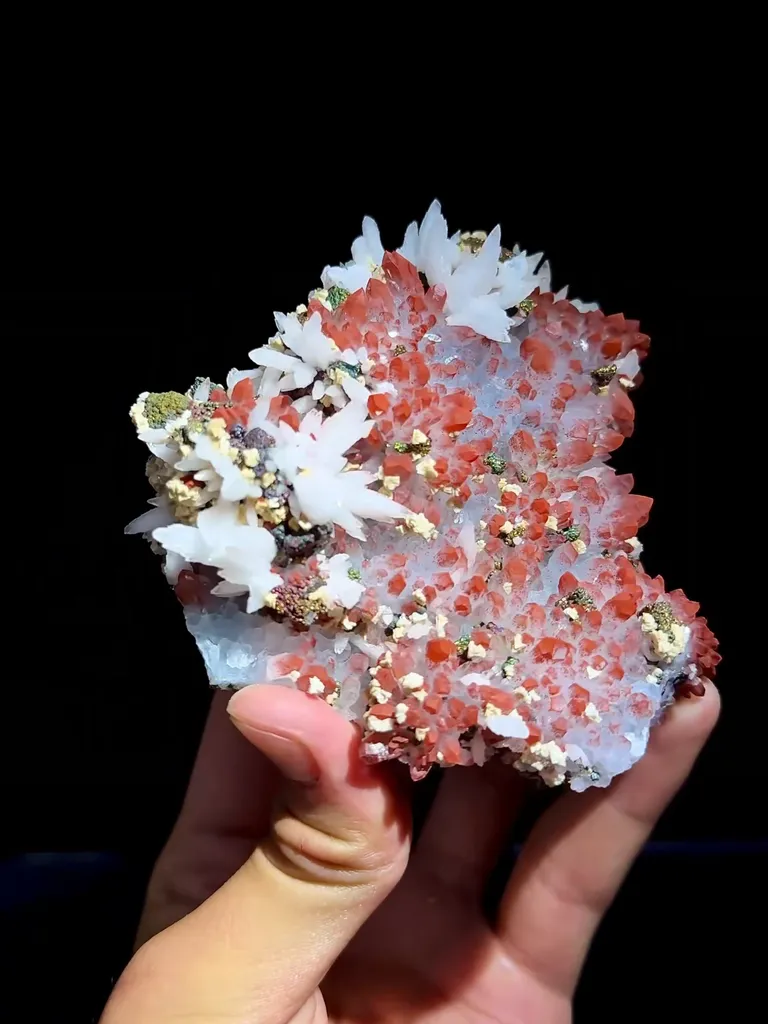 Natural Red Quartz Coexists with Dolomite and Calcite comes from Jiangxi,China 95*85*40MM - image 4