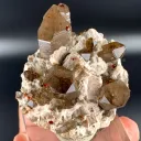 Natural Red Spessartine Garnet in Smoky Quartz on Albite Matrix from China - image 3