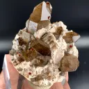 Natural Red Spessartine Garnet in Smoky Quartz on Albite Matrix from China - image 5