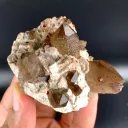 Natural Red Spessartine Garnet in Smoky Quartz on Albite Matrix from China - image 9