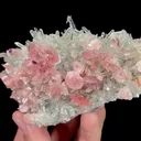 Natural Rhodochrosite and Clear Quartz Cluster, Mineral Specimen:Guangxi,China (125*65*45MM) - image 2
