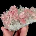 Natural Rhodochrosite and Clear Quartz Cluster, Mineral Specimen:Guangxi,China (125*65*45MM) - image 3