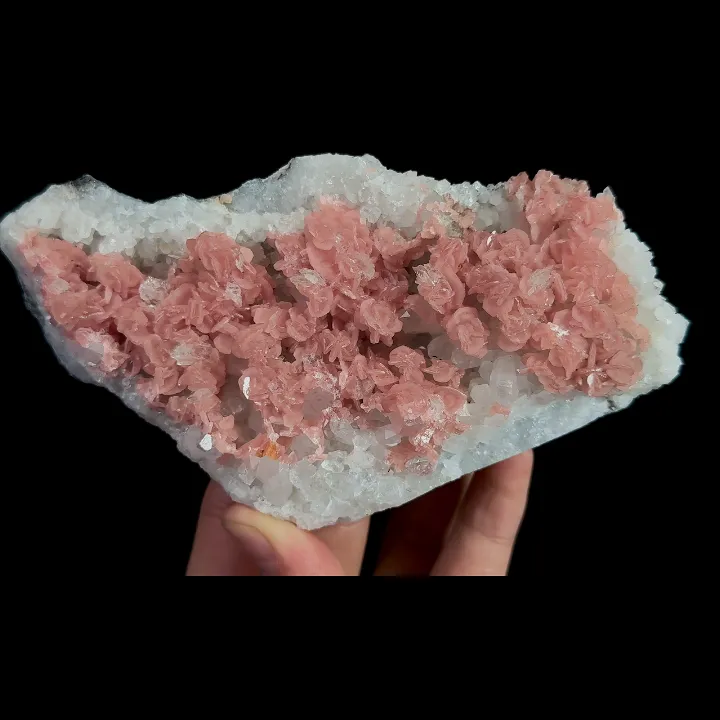 Natural Rhodochrosite and Clear Quartz Cluster, Mineral Specimen:Guangxi,China (150*80*35MM) - image 4