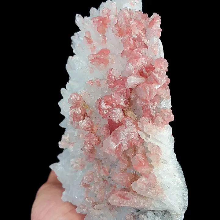 Natural Rhodochrosite and Clear Quartz Cluster, Mineral Specimen:Guangxi,China (170*130*40MM) - image 3