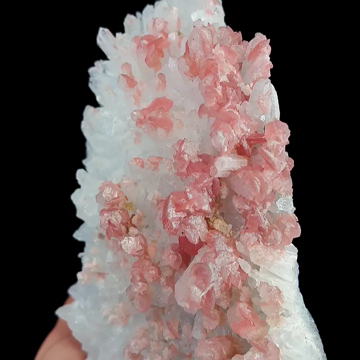 Natural Rhodochrosite and Clear Quartz Cluster, Mineral Specimen:Guangxi,China (170*130*40MM) - image 5