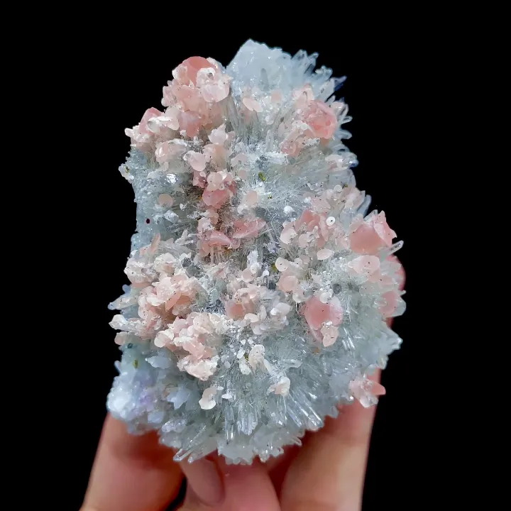 Natural Rhodochrosite and Clear Quartz Cluster Symbiosis comes from Guangxi,China 65*75*40MM - image 3