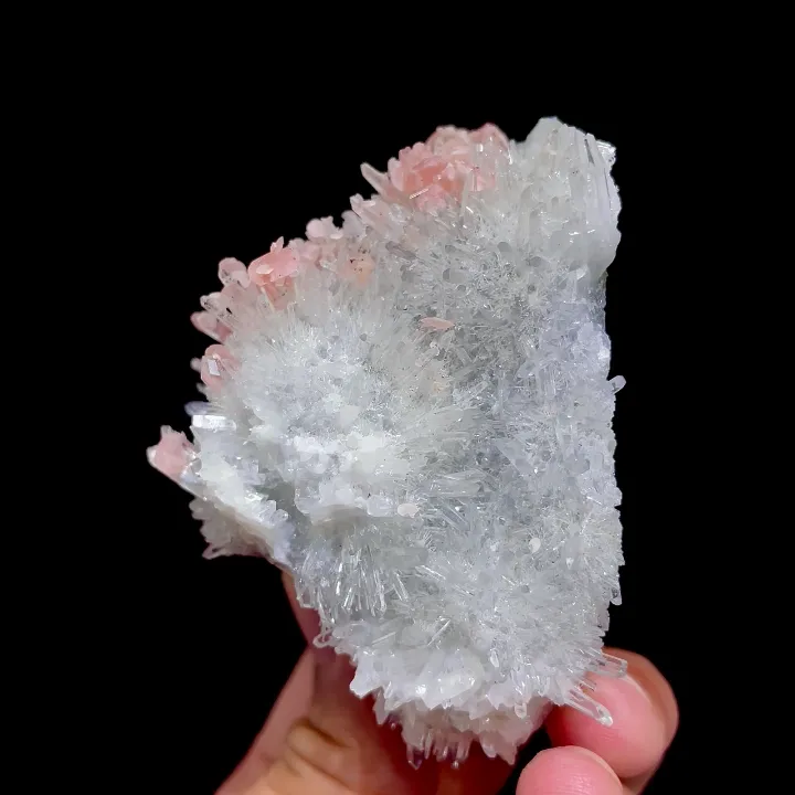 Natural Rhodochrosite and Clear Quartz Cluster Symbiosis comes from Guangxi,China 65*75*40MM - image 2