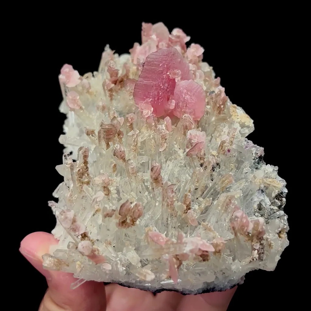 Natural Rhodochrosite and Crystal Mineral Specimen,High Quality Specimen,WUZHOU,GUANGXI,CHINA(118*77*43mm) image