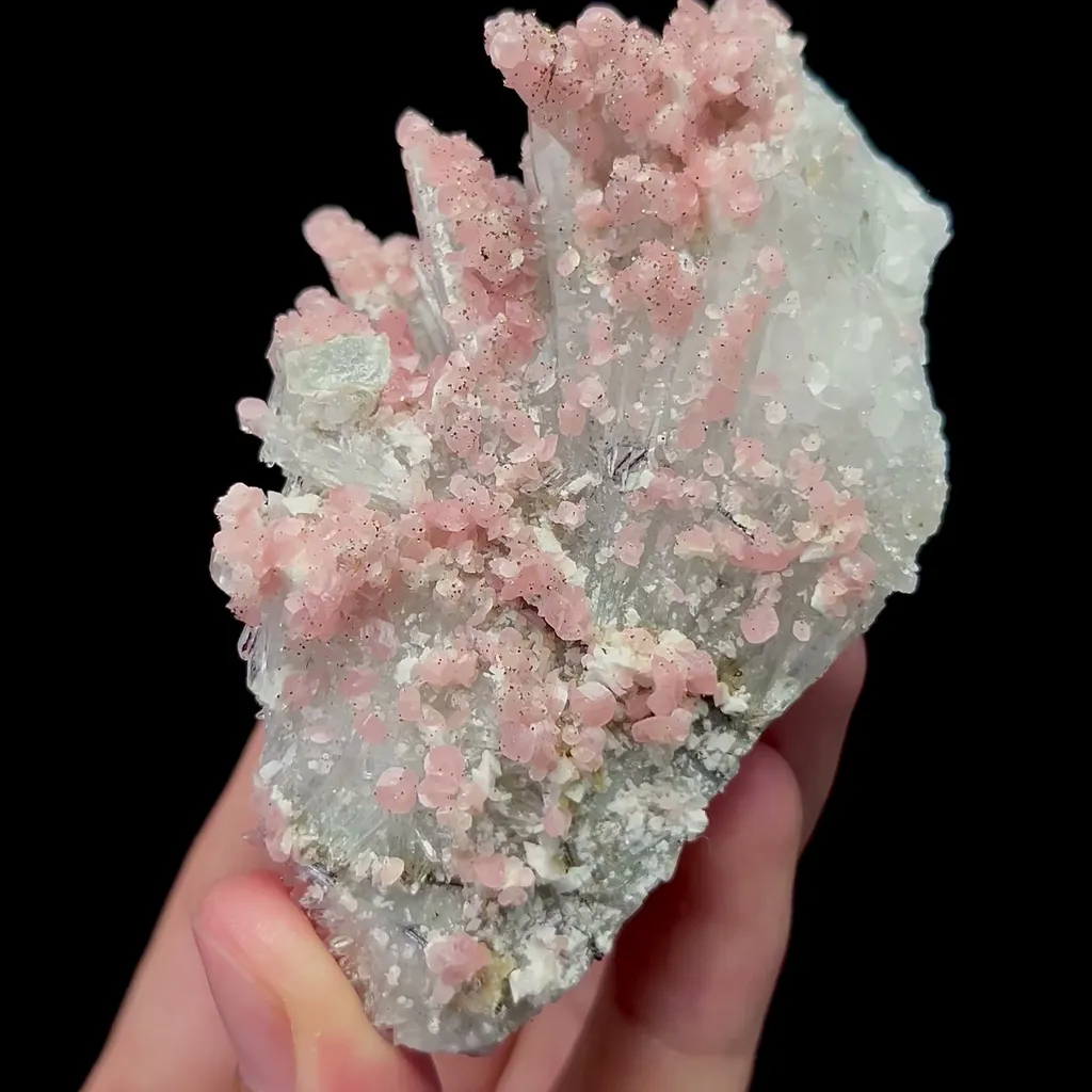 Natural Rhodochrosite and Crystal Mineral Specimen,High Quality Specimen,WUZHOU,GUANGXI,CHINA(85*55*32mm) image
