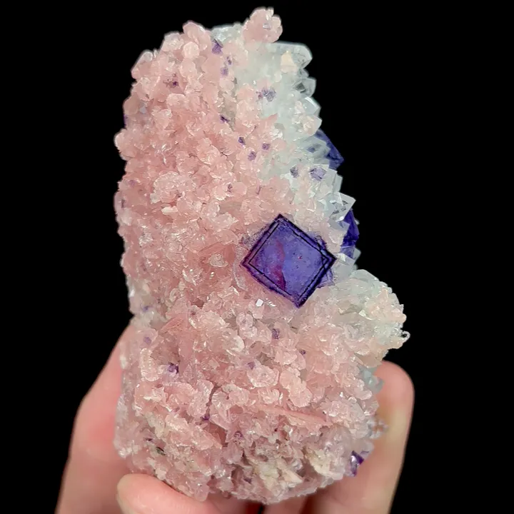 Natural Rhodochrosite and Purple Fluorite, Mineral Specimen:Guangxi,China (75*40*35MM) - image 2
