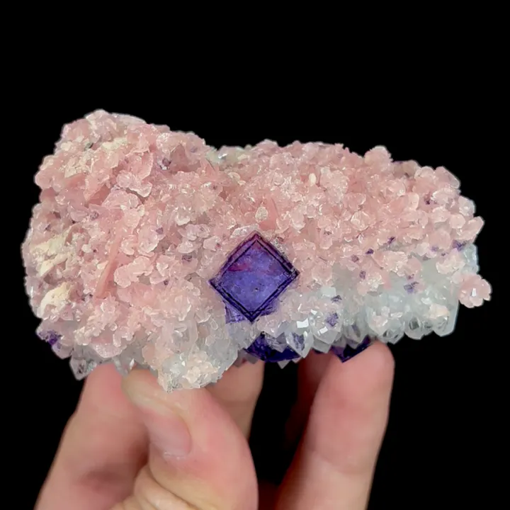 Natural Rhodochrosite and Purple Fluorite, Mineral Specimen:Guangxi,China (75*40*35MM) - image 3