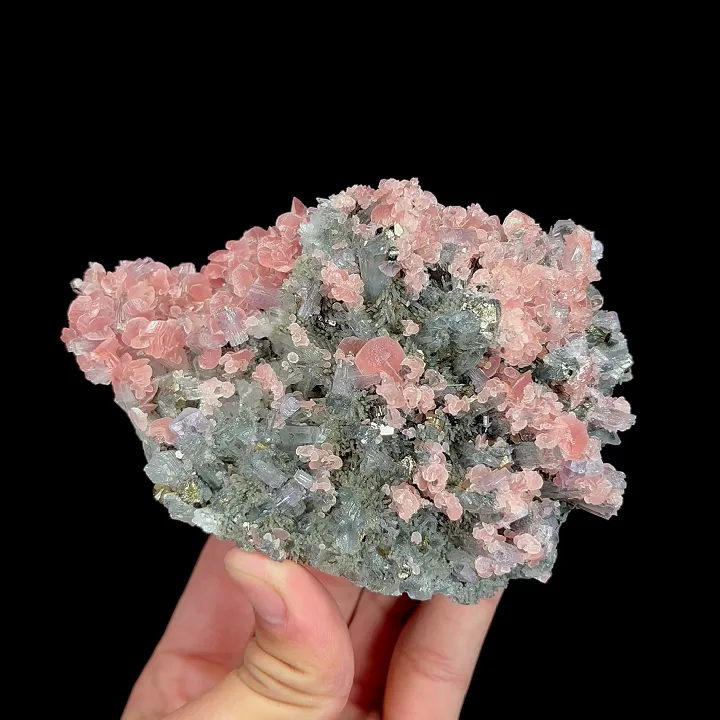 Natural Rhodochrosite and Quartz and Pyrite, Mineral Specimen:Guangxi,China (115*80*50MM) - image 7
