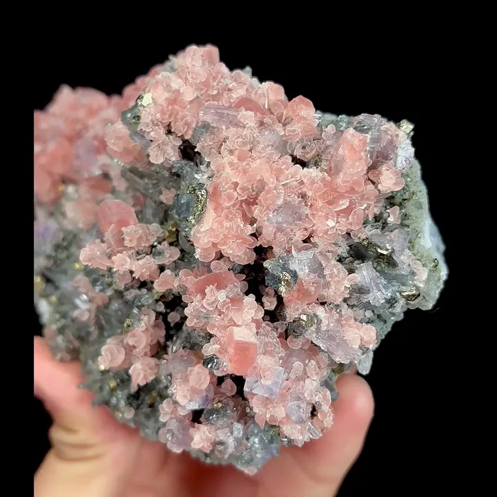 Natural Rhodochrosite and Quartz and Pyrite, Mineral Specimen:Guangxi,China (115*80*50MM) - image 4