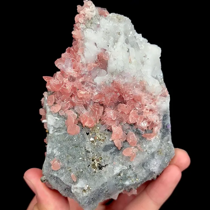 Natural Rhodochrosite and Quartz and Pyrite, Mineral Specimen:Guangxi,China (115*80*50MM) - image 6