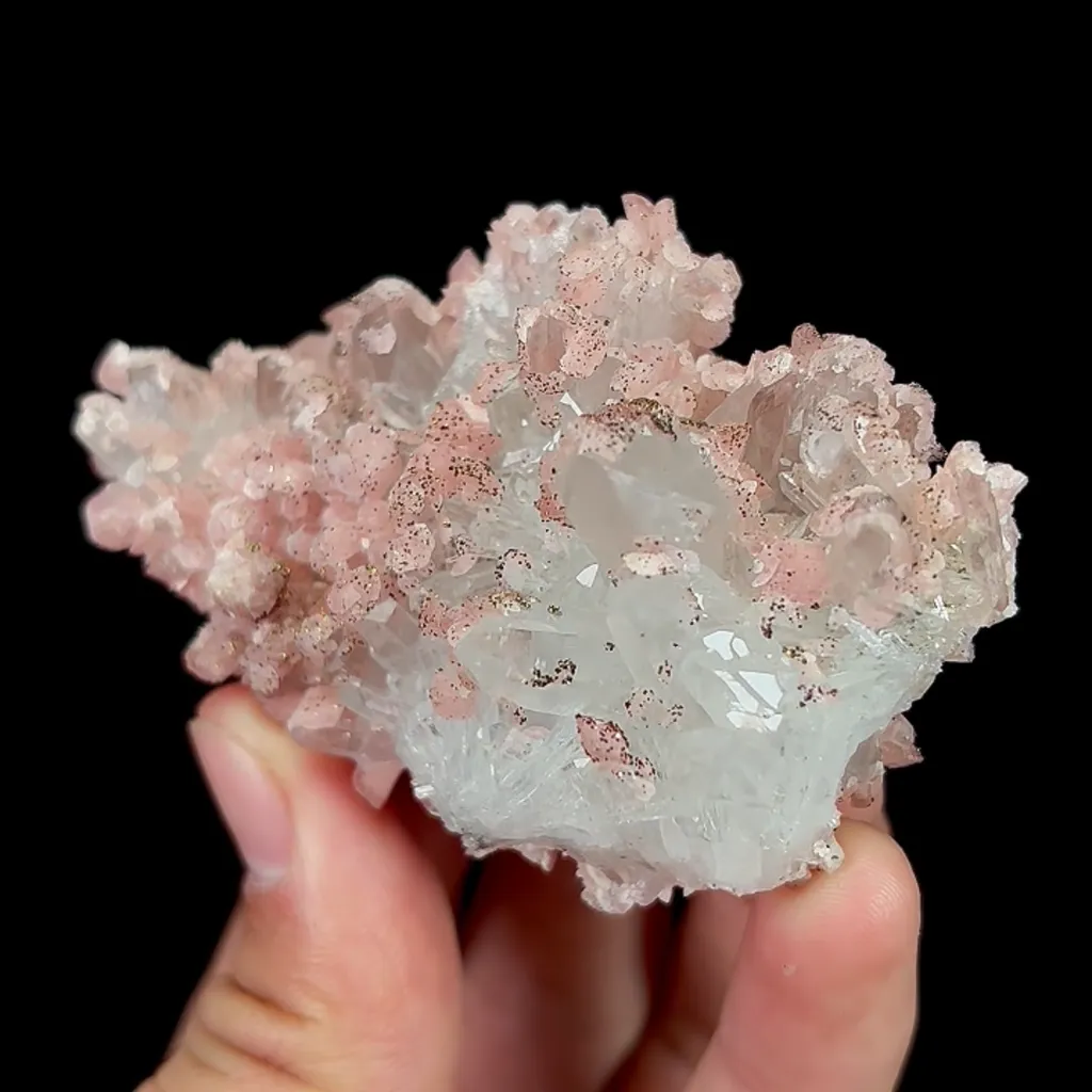 Natural Rhodochrosite and Quartz, Mineral Specimen:Guangxi,China (80*45*35MM) - image 2