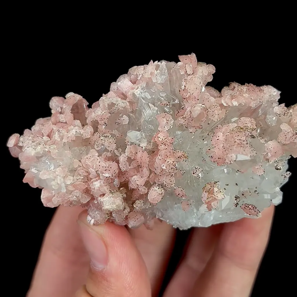 Natural Rhodochrosite and Quartz, Mineral Specimen:Guangxi,China (80*45*35MM) - image 4