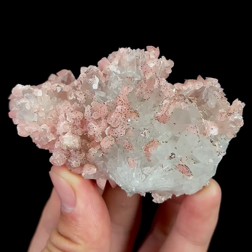 Natural Rhodochrosite and Quartz, Mineral Specimen:Guangxi,China (80*45*35MM) image