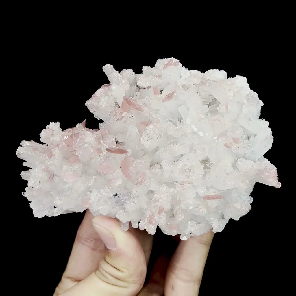Natural Rhodochrosite and Quartz Mineral Specimen,High Quality Specimen,WUZHOU,GUANGXI,CHINA(115*82*40mm) image