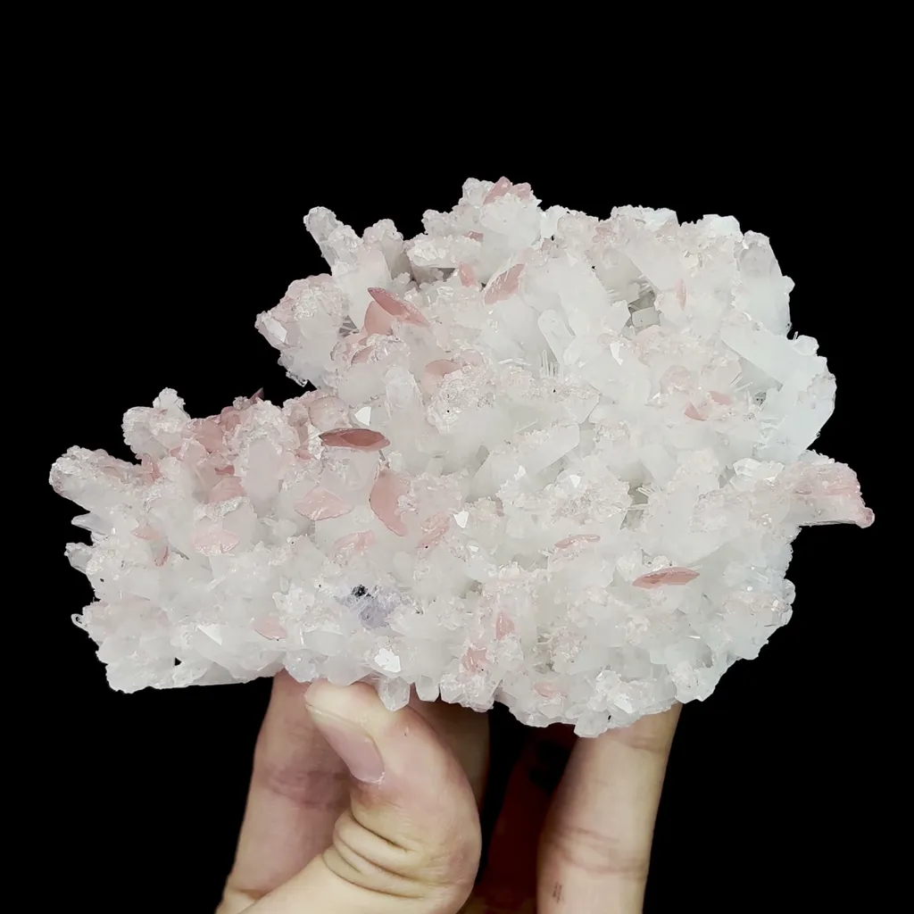 Natural Rhodochrosite and Quartz Mineral Specimen,High Quality Specimen,WUZHOU,GUANGXI,CHINA(115*82*40mm) - image 4