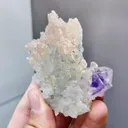 Natural Rhodochrosite coexists with Purple Phantom Fluorite and Crystal Clusters comes from Wuzhou,Guangxi 70*45*40MM - image 3