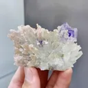 Natural Rhodochrosite coexists with Purple Phantom Fluorite and Crystal Clusters comes from Wuzhou,Guangxi 70*45*40MM - image 1
