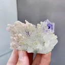 Natural Rhodochrosite coexists with Purple Phantom Fluorite and Crystal Clusters comes from Wuzhou,Guangxi 70*45*40MM - image 4