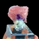 Natural Rhodochrosite coexists with Purple Phantom Fluorite and Quartz comes from Guangxi,China 40*25*35MM - image 2