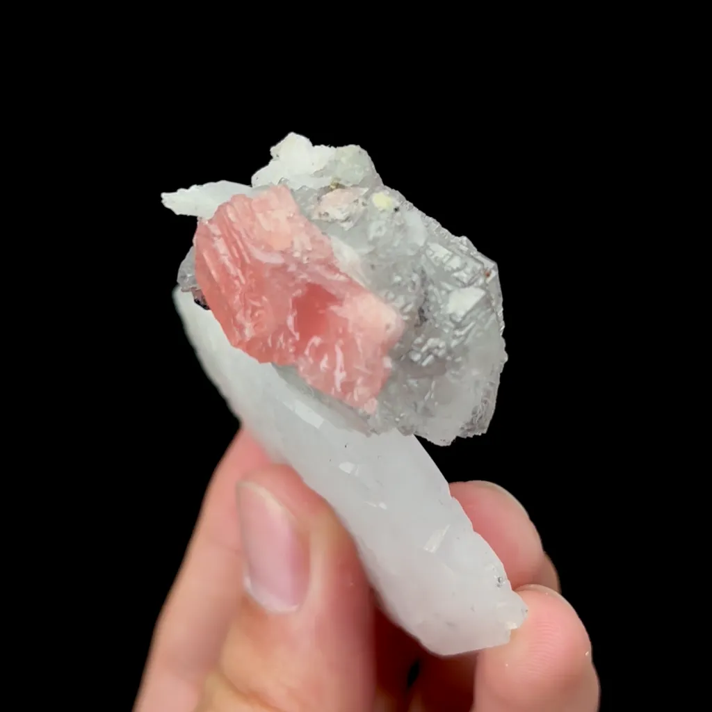 Natural Rhodochrosite Fluorite and Calcite Mineral Specimen,High Quality Specimen,GUANGXI,CHINA(60*50*25mm) image