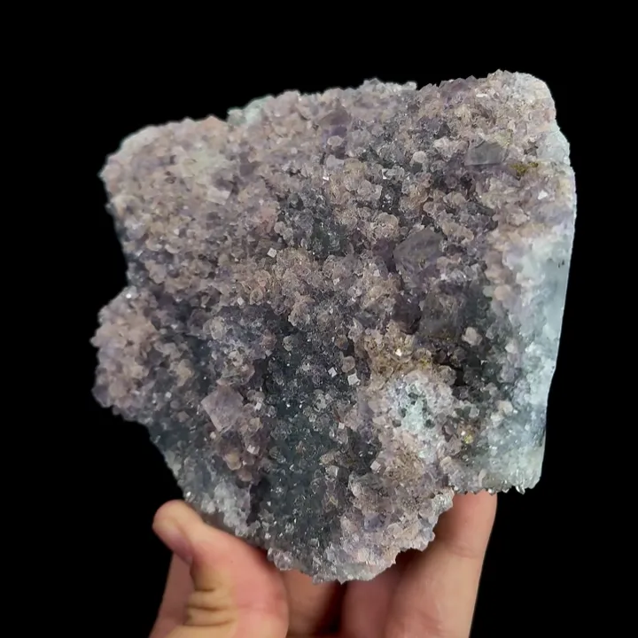 Natural Rhodochrosite with Purple Fluorite and Pyrite, Mineral Specimen:Guangxi,China (135*105*35MM) image