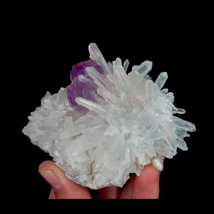 Natural Rhodochrosite with Purple Fluorite and Quartz, Mineral Specimen:Guangxi,China (100*70*45MM) - image 2