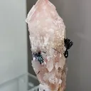 Natural Rose Quartz Tower Pointed  and Mirror Iron Ore coexist comes from Inner Mongolia,China 50*40*80MM - image 4