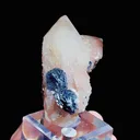 Natural Rose Quartz Tower Pointed  and Mirror Iron Ore coexist comes from Inner Mongolia,China 60*50*50MM - image 3