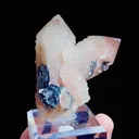 Natural Rose Quartz Tower Pointed  and Mirror Iron Ore coexist comes from Inner Mongolia,China 60*50*50MM - image 2