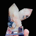 Natural Rose Quartz Tower Pointed  and Mirror Iron Ore coexist comes from Inner Mongolia,China 60*50*50MM - image 7