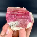 Natural Rubelite Pink Tourmaline on Albite from Afghanistan - image 5