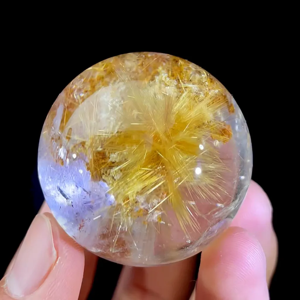 Natural Rutilated Quartz Sphere comes from Brazil 40MM - image 4