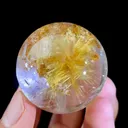 Natural Rutilated Quartz Sphere comes from Brazil 40MM - image 4