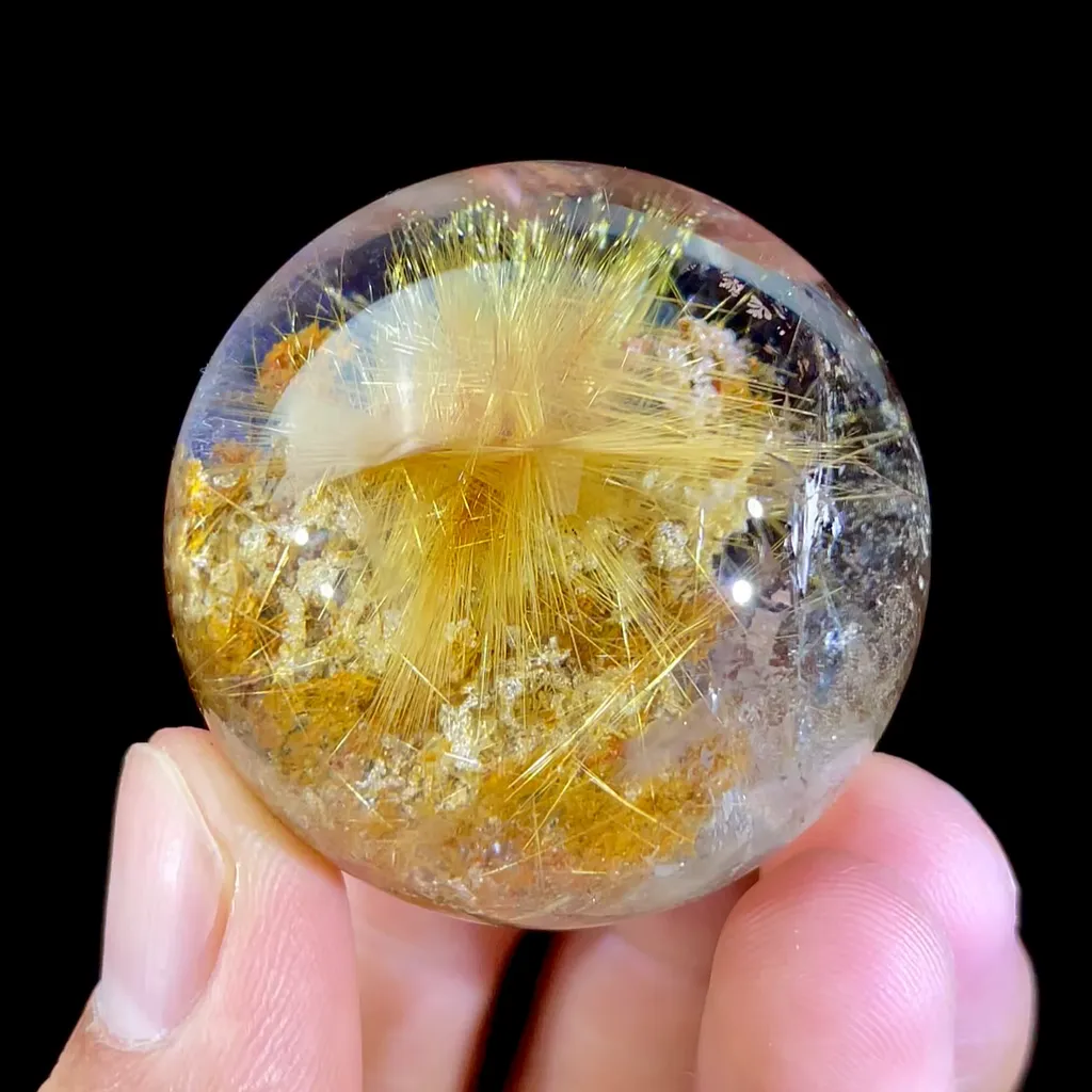 Natural Rutilated Quartz Sphere comes from Brazil 40MM - image 2