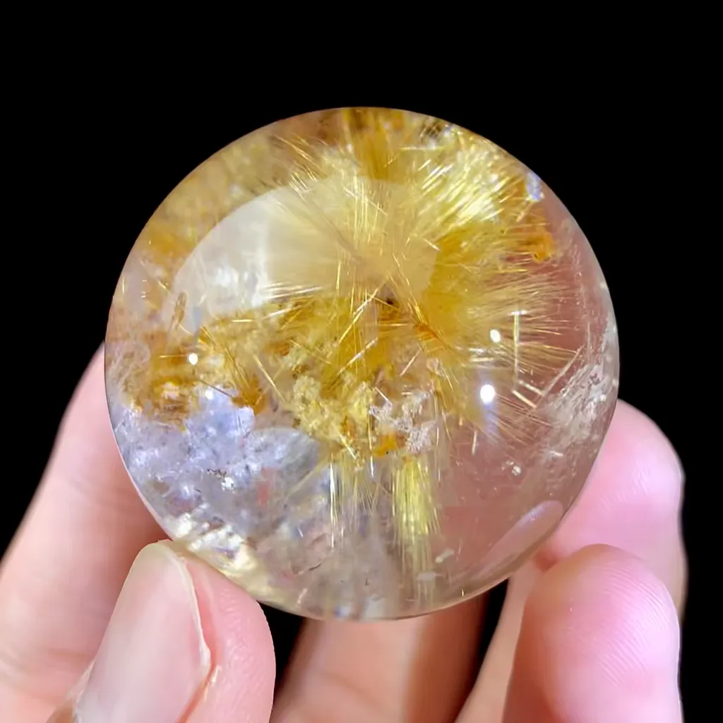 Natural Rutilated Quartz Sphere comes from Brazil 40MM - image 3