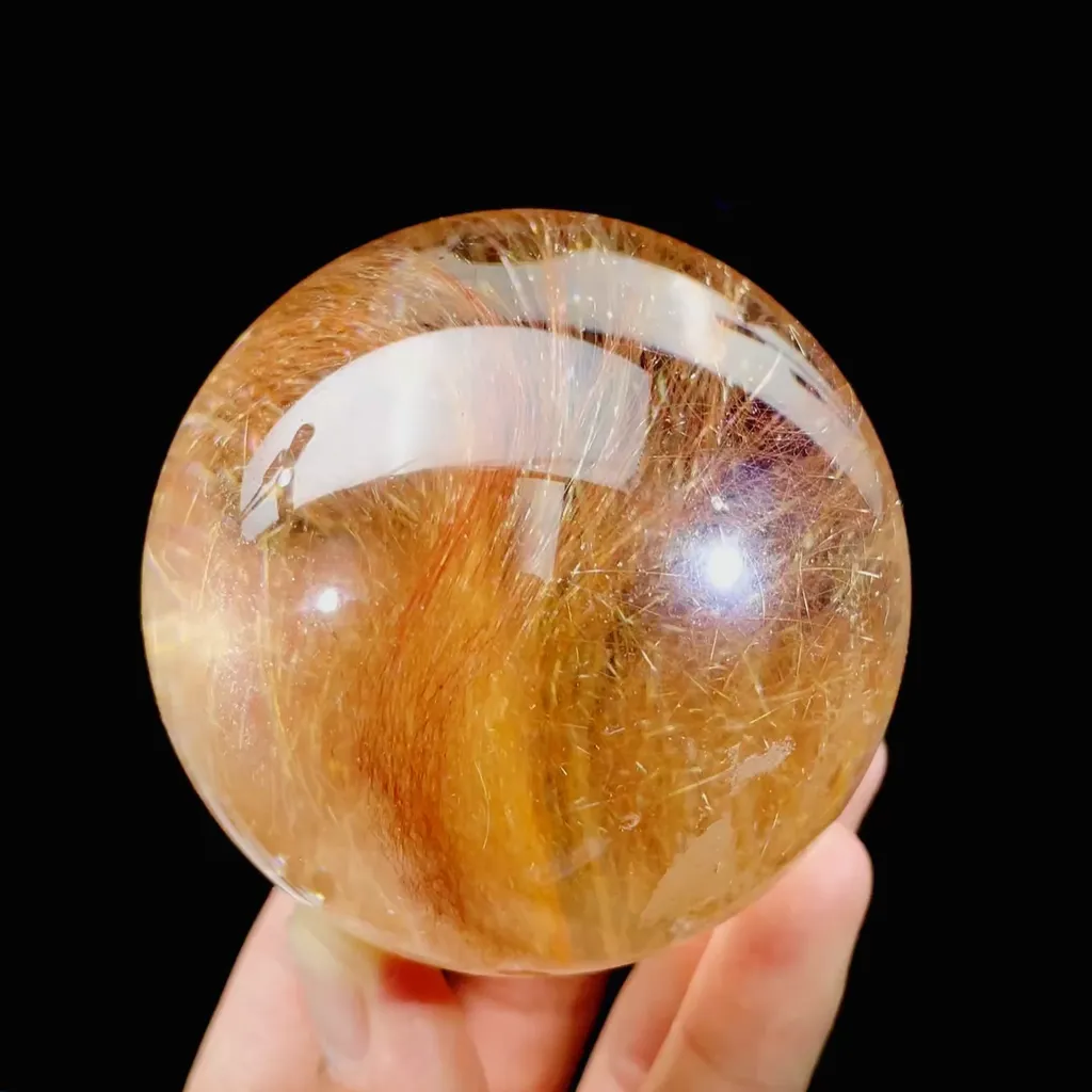 Natural Rutile Spheres comes from Brazil Diameter 70MM image