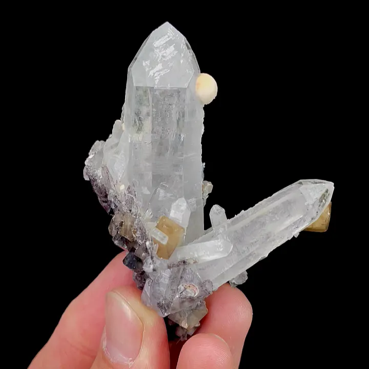Natural Scheelite and Calcite with Clear Quartz Cluster, Mineral Specimen:Yaogangxian,Hunan (55*50*70MM) - image 4