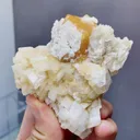 Natural Scheelite and Flaky Calcite coexist comes from Yaogangxian,Hunan 65*25*65MM - image 1